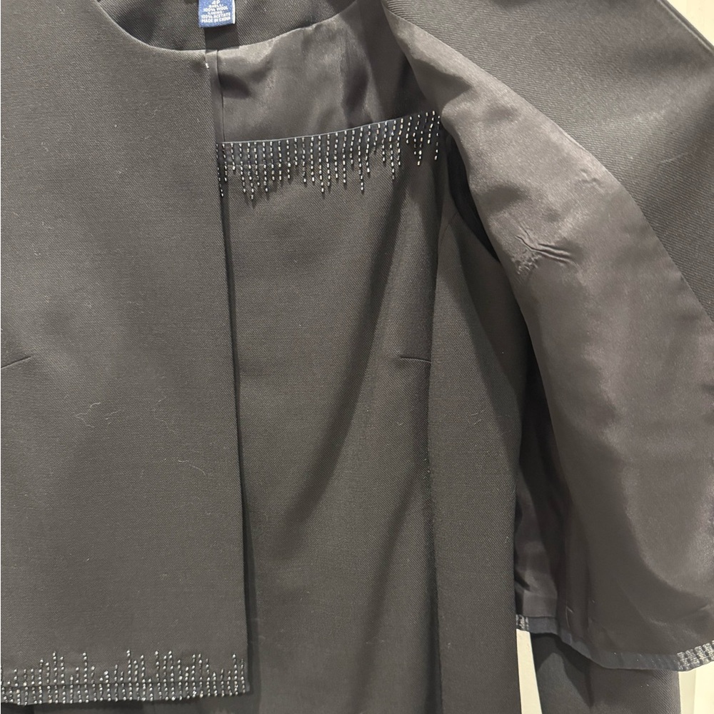 Ann Taylor Petites Black Dress and Jacket with Beaded Trim - Picture 12 of 14